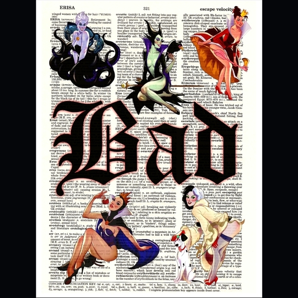 Disney Villian Vintage Dictionary Art Print - Picture 4 of 5